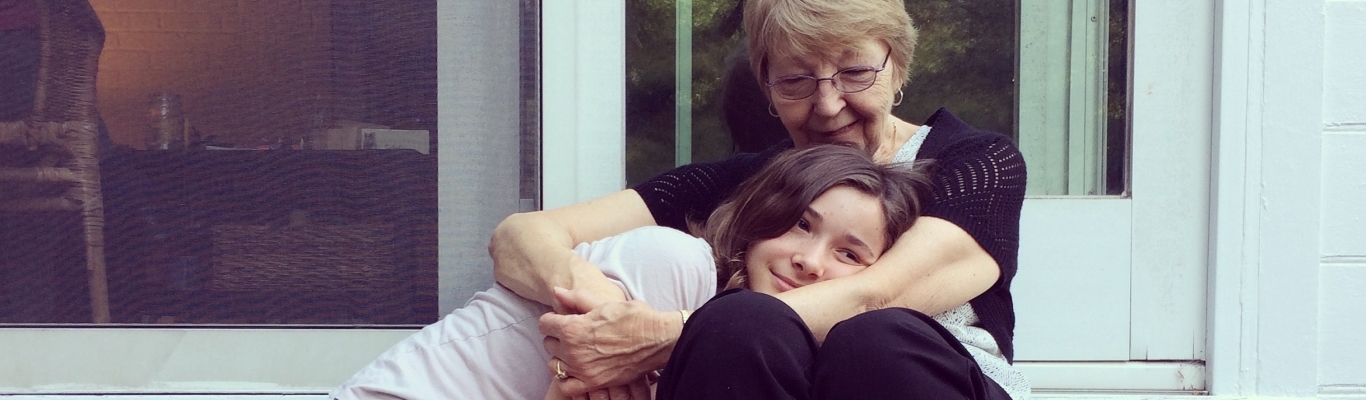 Grandma and Granddaughter on Porch